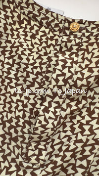 CHANEL 87S Brown Olive Silk Sleeveless Ribbon Tops 38 シャネル オリーブ・ブラウン・リボン柄・シルク・ノースリーブ・・トップス 即発