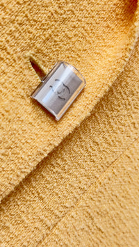 CHANEL 99C Soft Yellow CC Buttons Wool Tweed Jacket 38 40 シャネル ソフトイエロー・CCボタン・ウール・ジャケット 即発