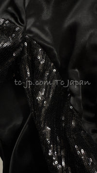 CHANEL 10PF Black Sequin Embellishments Cocktail Dress Coat 36 シャネル ブラック・スパンコール・カクテルドレス・ワンピース・コート 即発
