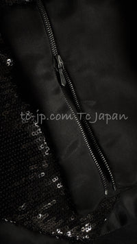 CHANEL 10PF Black Sequin Embellishments Cocktail Dress Coat 36 シャネル ブラック・スパンコール・カクテルドレス・ワンピース・コート 即発