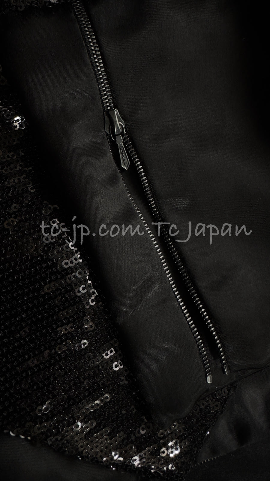 CHANEL 10PF Black Sequin Embellishments Cocktail Dress Coat 36 シャネル ブラック・スパンコール・カクテルドレス・ワンピース・コート 即発