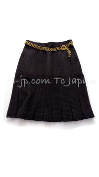 CHANEL 97A Vintage Dark Brown Wool Double Jacket Skirt Suit 36 38 シャネル ヴィンテージ ダークブラウン ウール ダブル ジャケット スカート スーツ 即発