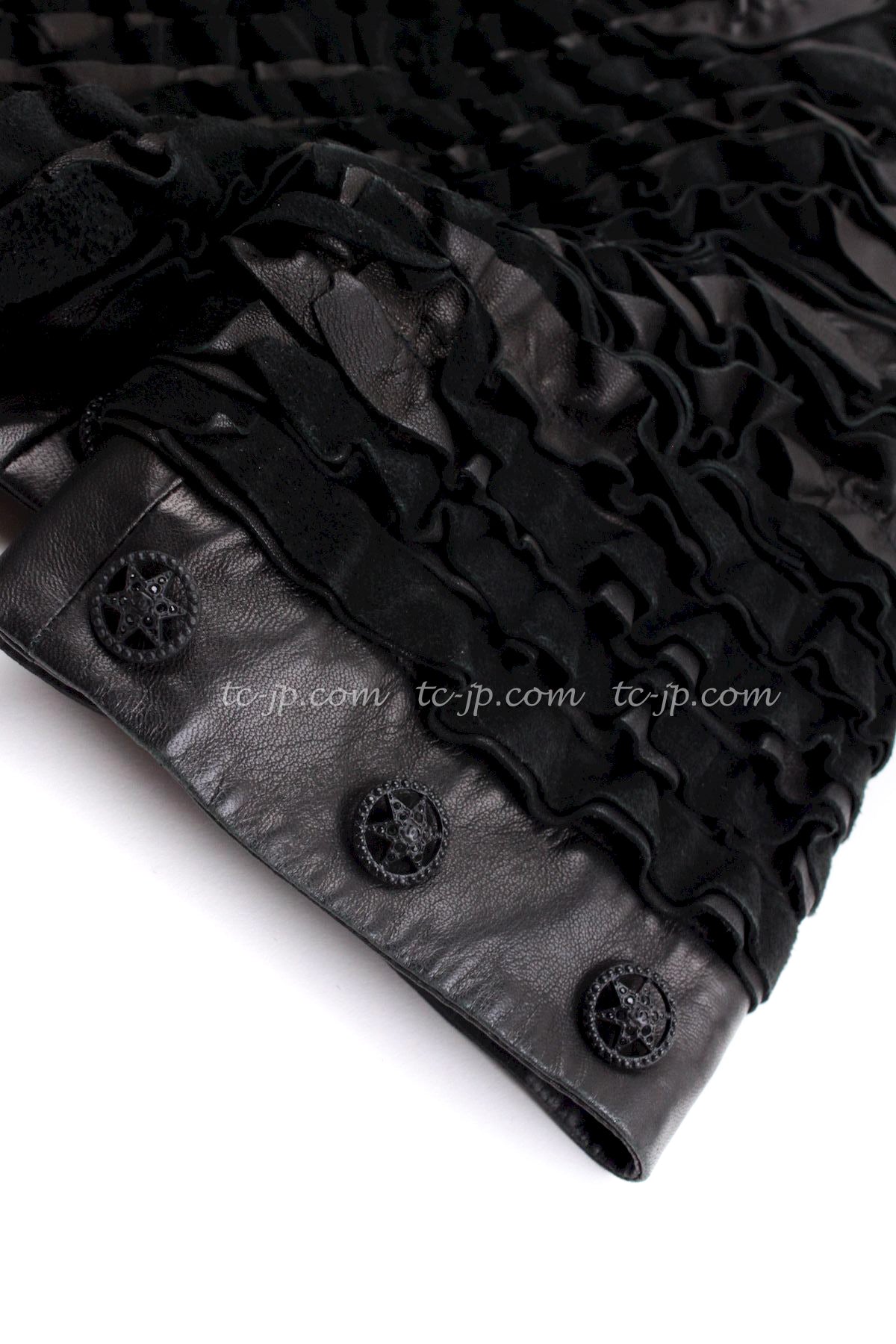 CHANEL 08S black Leather Jacket 34 36 シャネル ブラック レザージャケット 即発