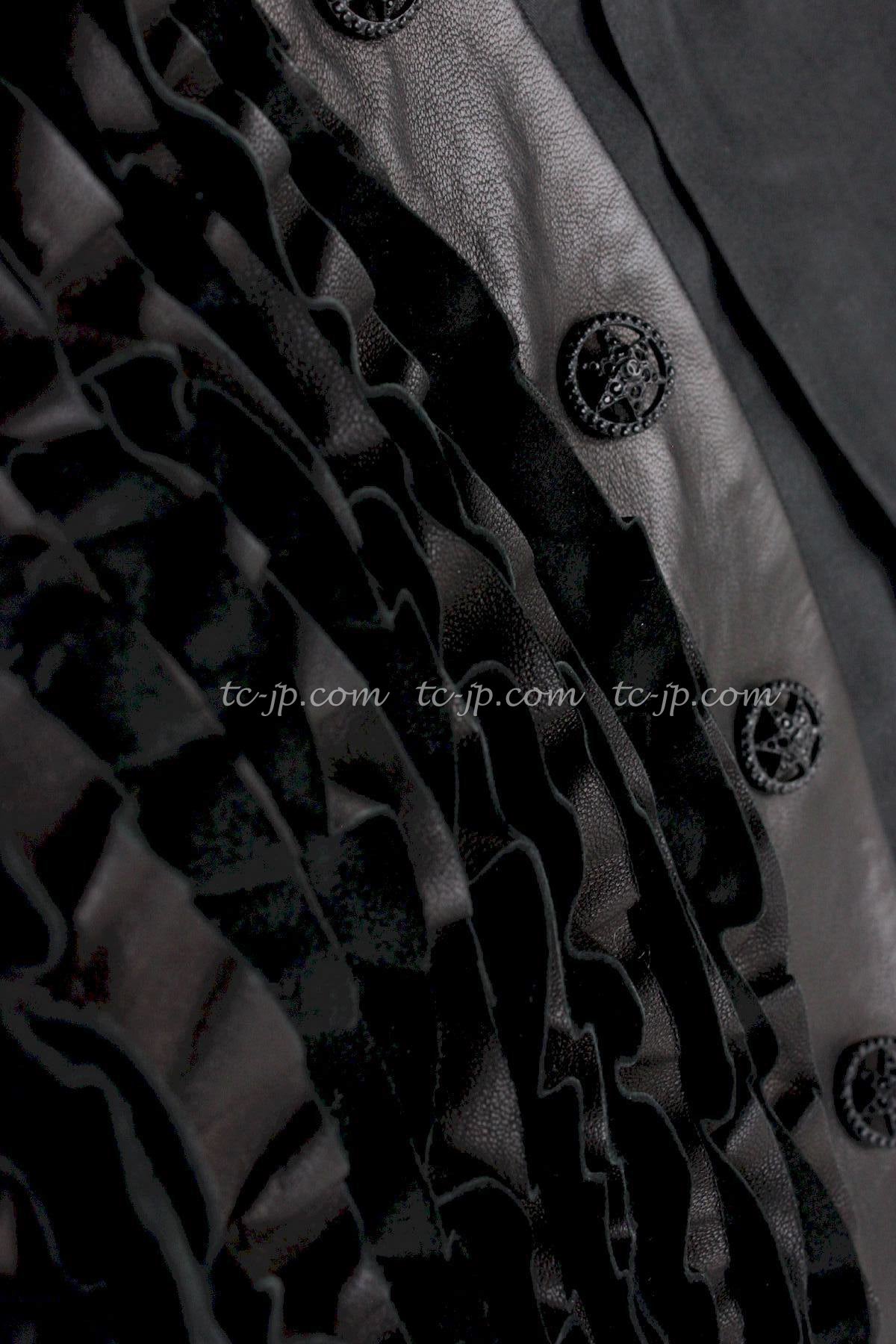 CHANEL 08S black Leather Jacket 34 36 シャネル ブラック レザージャケット 即発