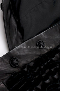 CHANEL 08S black Leather Jacket 34 36 シャネル ブラック レザージャケット 即発