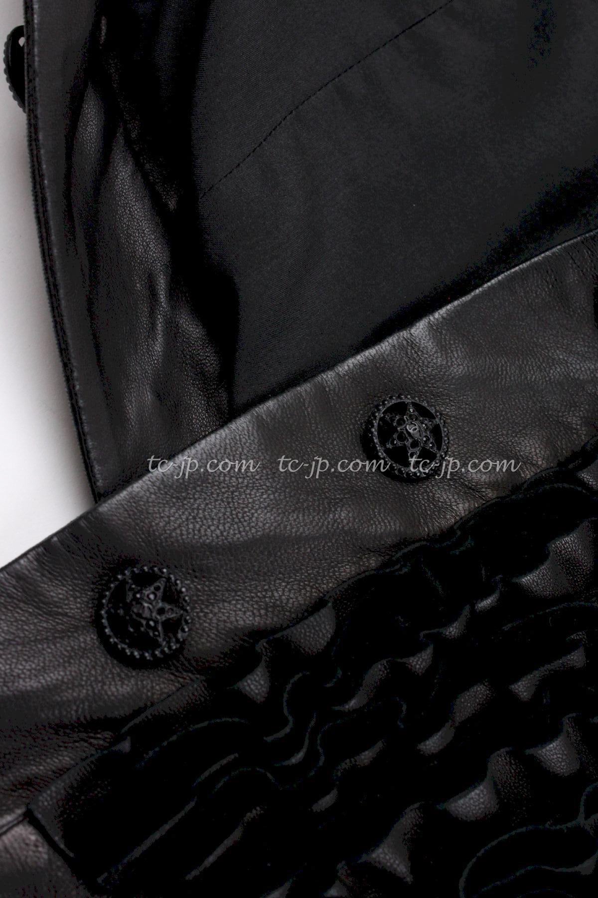 CHANEL 08S black Leather Jacket 34 36 シャネル ブラック レザージャケット 即発