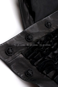 CHANEL 08S black Leather Jacket 34 36 シャネル ブラック レザージャケット 即発