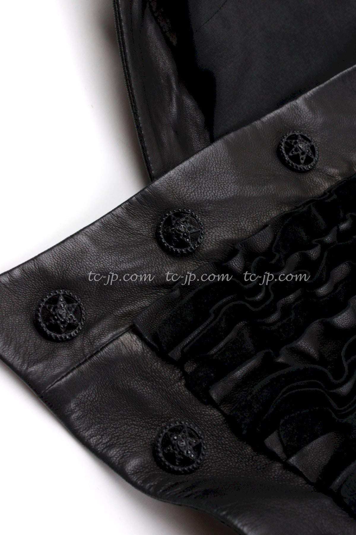 CHANEL 08S black Leather Jacket 34 36 シャネル ブラック レザージャケット 即発