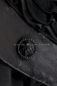 CHANEL 08S black Leather Jacket 34 36 シャネル ブラック レザージャケット 即発