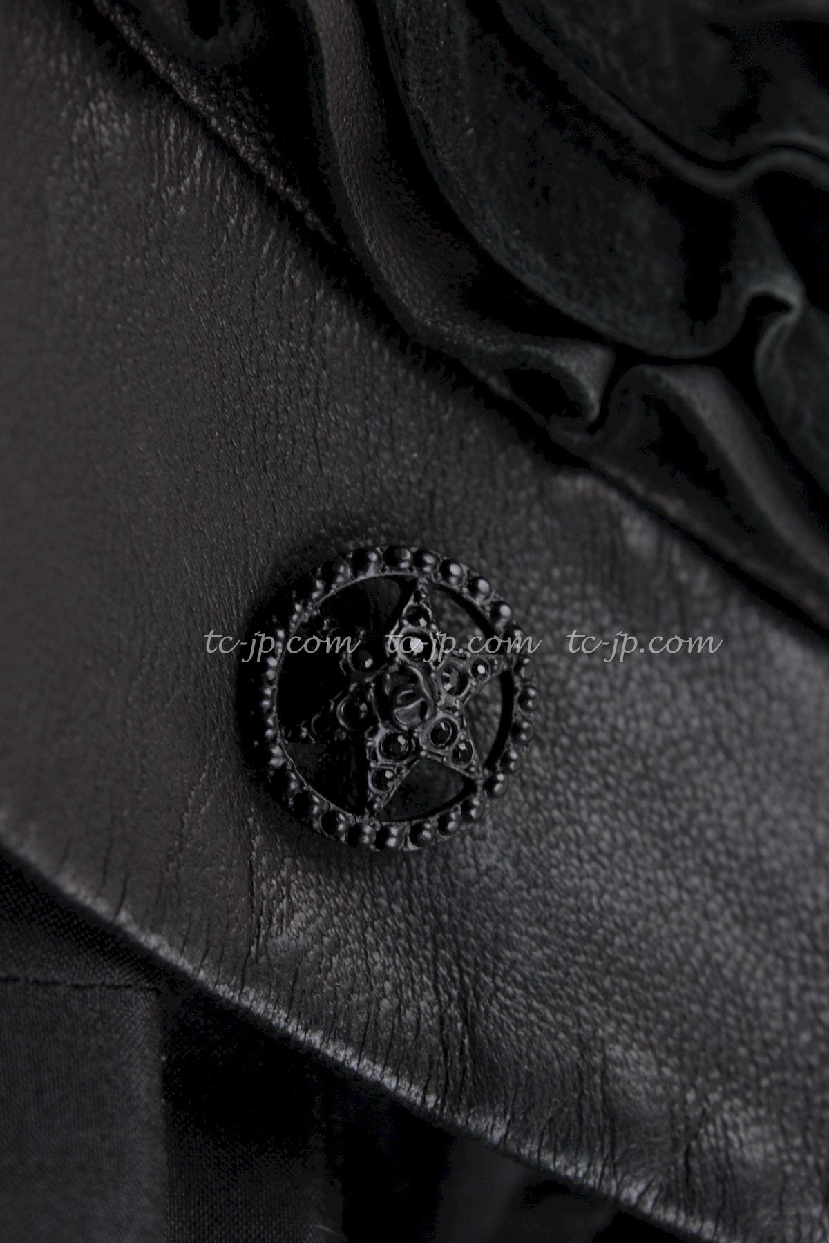 CHANEL 08S black Leather Jacket 34 36 シャネル ブラック レザージャケット 即発