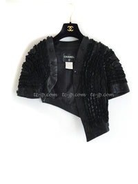 CHANEL 08S black Leather Jacket 34 36 シャネル ブラック レザージャケット 即発