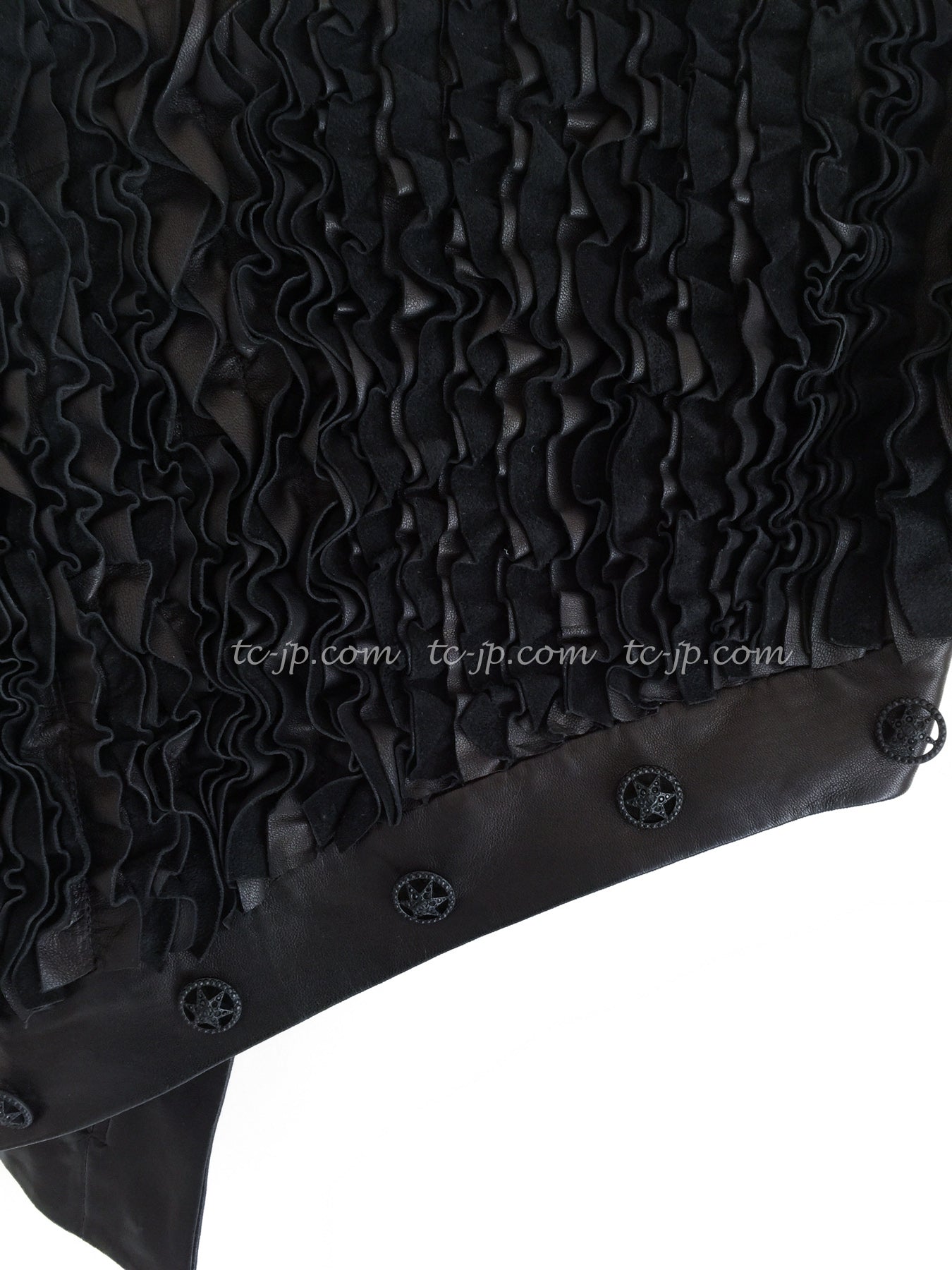 CHANEL 08S black Leather Jacket 34 36 シャネル ブラック レザージャケット 即発