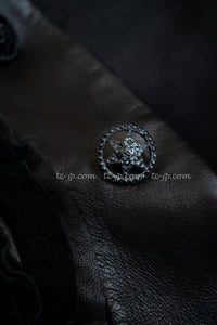 CHANEL 08S black Leather Jacket 34 36 シャネル ブラック レザージャケット 即発