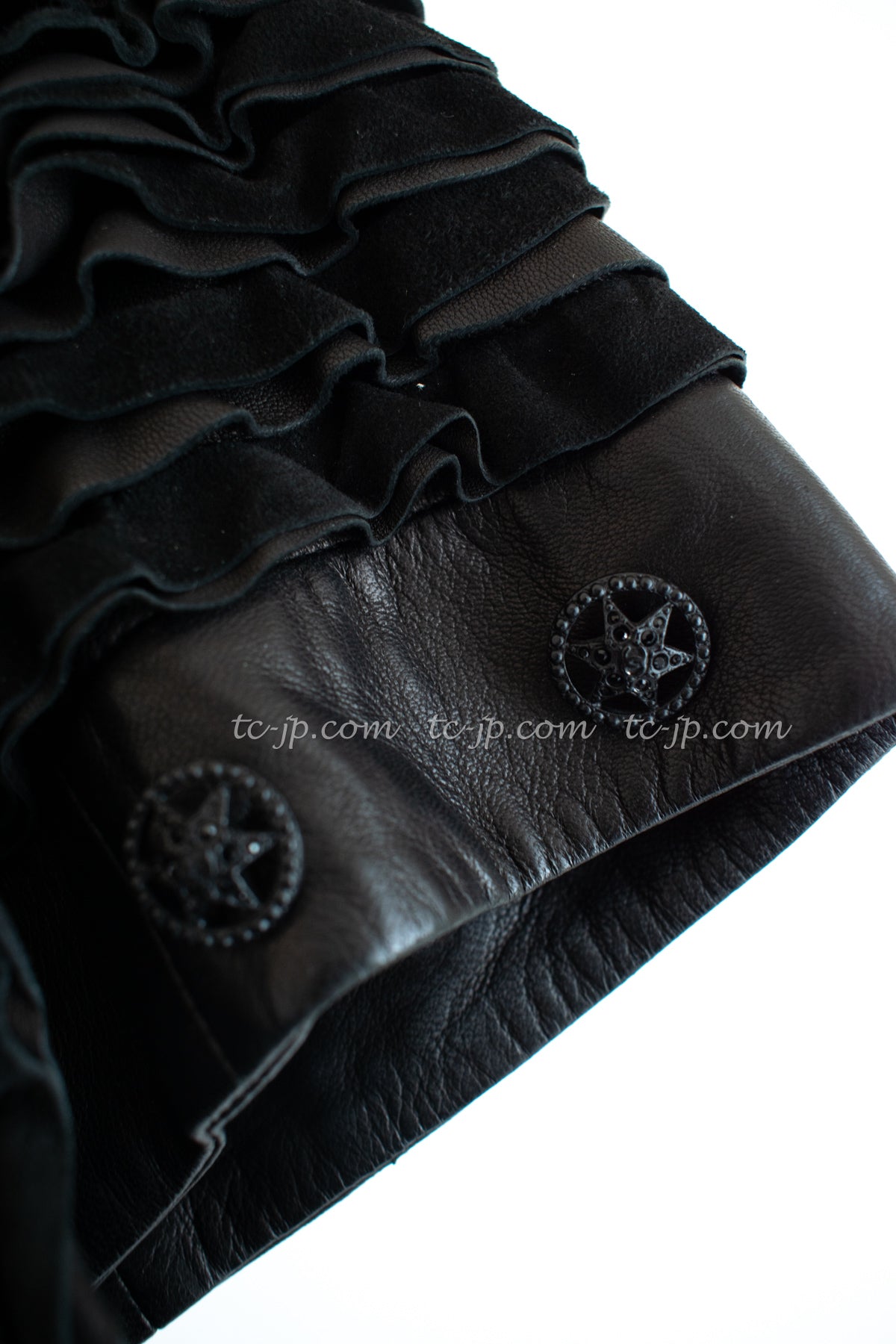 CHANEL 08S black Leather Jacket 34 36 シャネル ブラック レザージャケット 即発