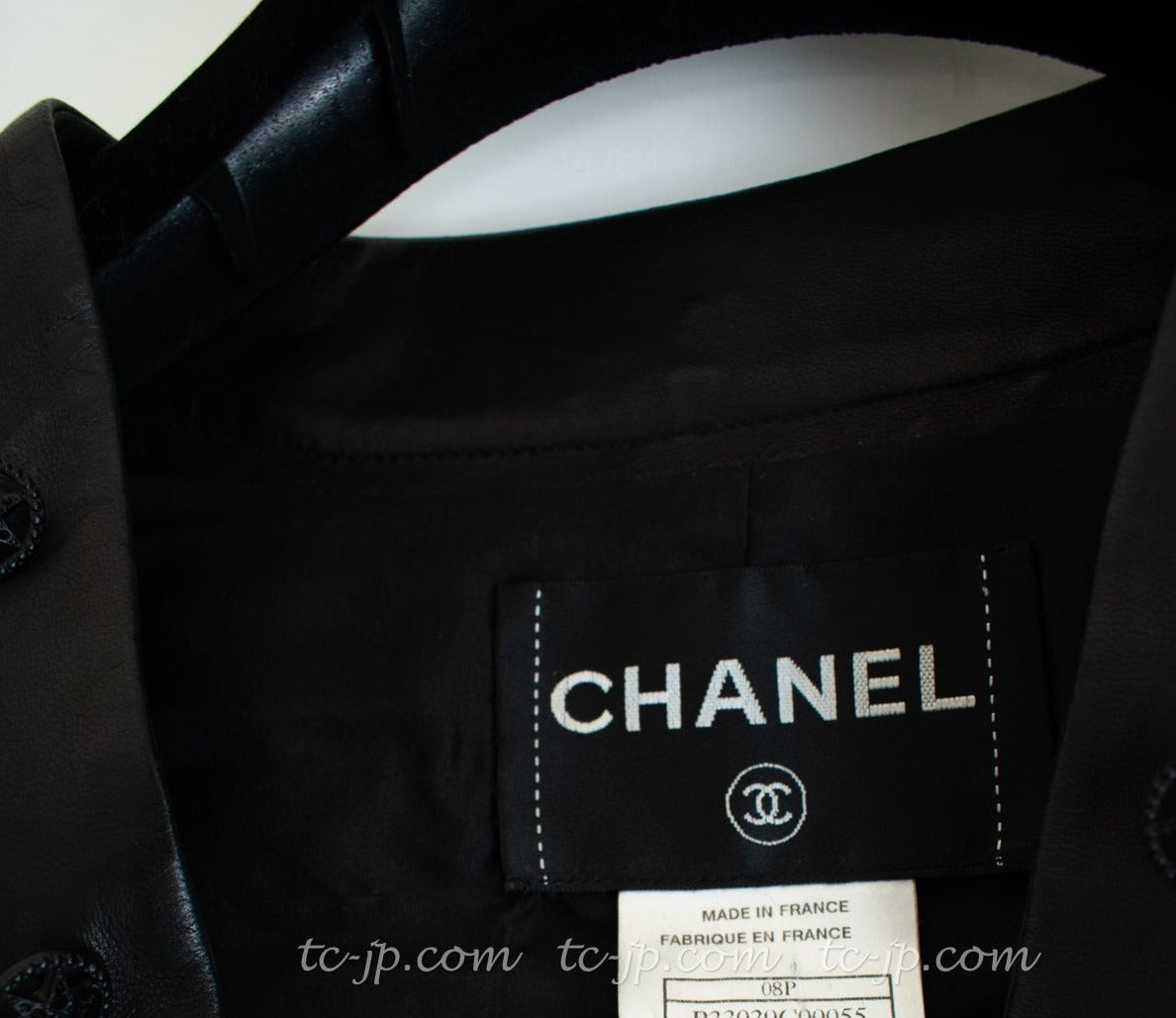 CHANEL 08S black Leather Jacket 34 36 シャネル ブラック レザージャケット 即発