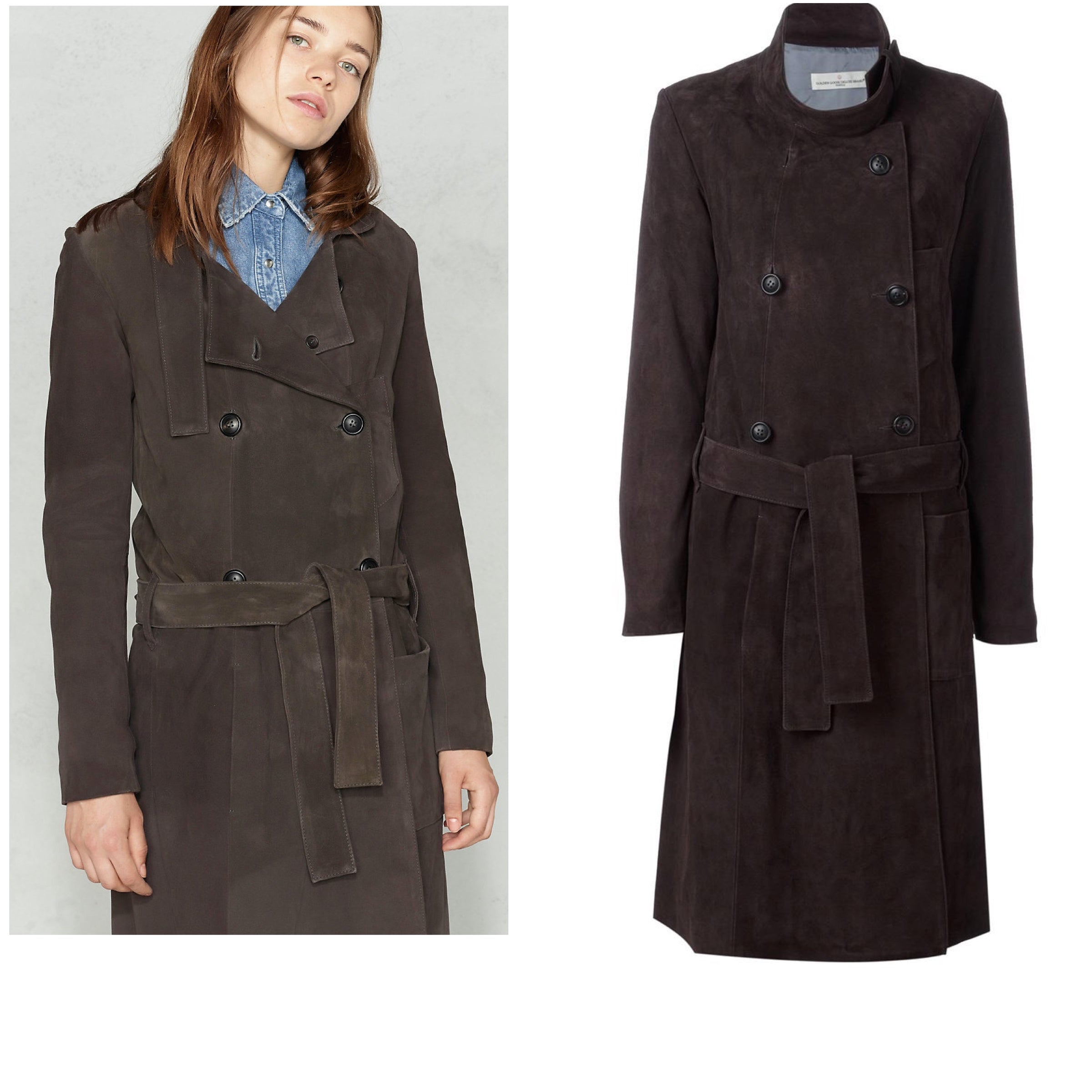 Golden Goose Brown Suede Coat XS ゴールデン・グース・スエード・コート 訳あり