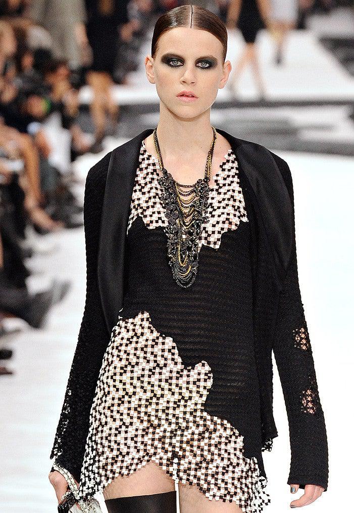 CHANEL 11S Cameron Diaz Black White Lace Cardigan Jacket Dress Tops 34 36 38 シャネル ジャケット ワンピース カーディガン 即発 - CHANEL TC JAPAN