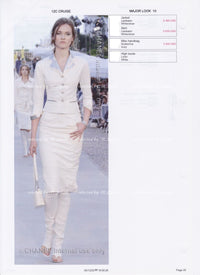 CHANEL 12C ivory Creme Lambskin Leather Jacket with Silver Collars 38 シャネル アイボリー・レザー・ジャケット即発