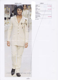 CHANEL 12PF Gripoix Button Ivory Tweed Jacket 36 38 シャネル グリポア宝石ボタン・アイボリー・ツイード・ジャケット 即発