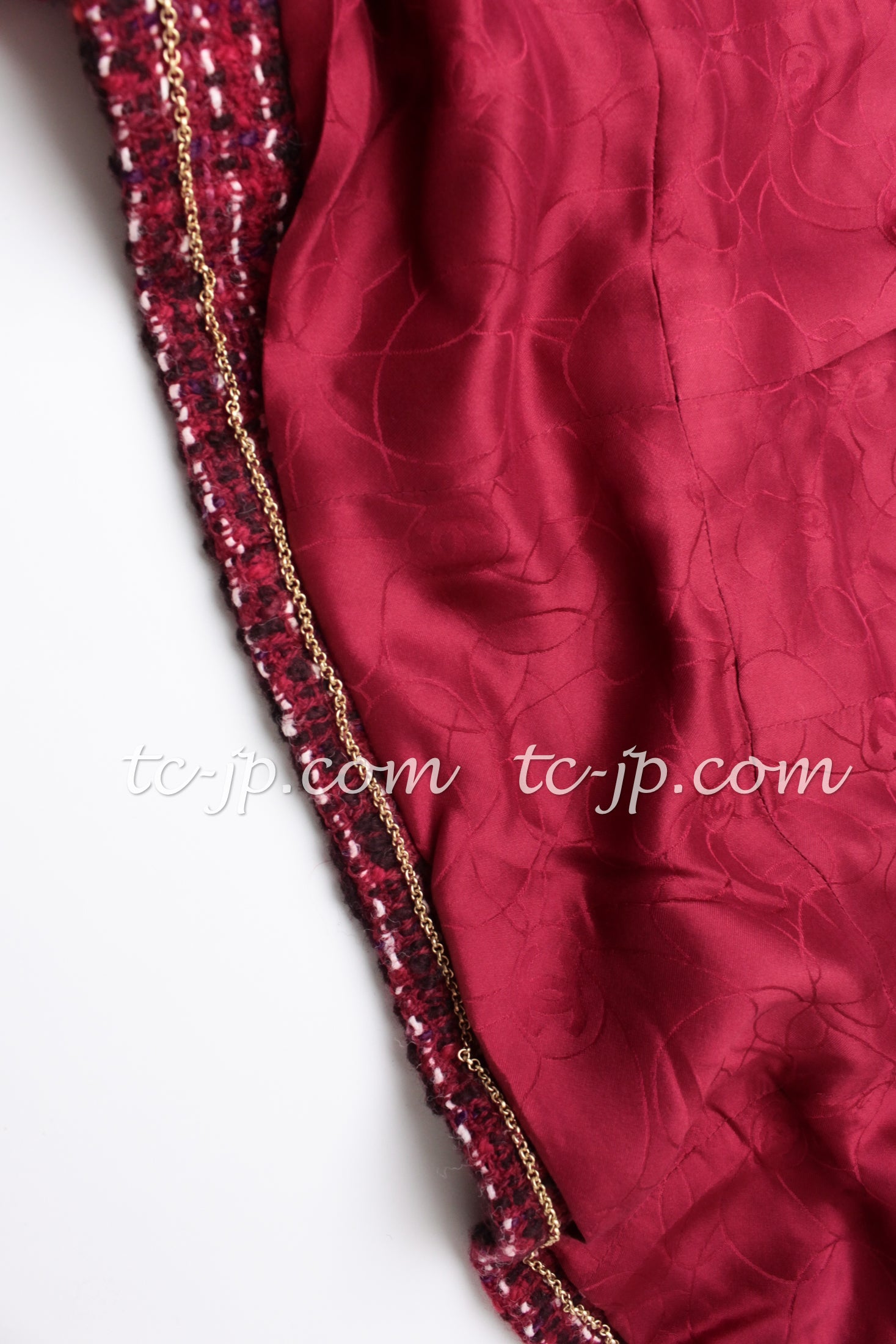 CHANEL 01A Red Wool Tweed Jacket 34 36 38 40 シャネル レッド ウール ツイード ジャケット 即発