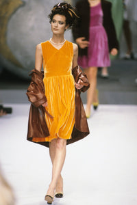 CHANEL 96S Red Velvet Dress 38 40 シャネル スーパーモデルのレッド ベルベット ドレス ワンピース 即発