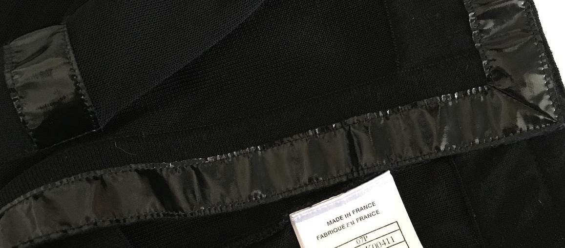 CHANEL 07S Ribbon Trim Black Cardigan Jacket 34 36 シャネル リボン・トリム・ブラック・ニット ボレロ カーディガン 即発