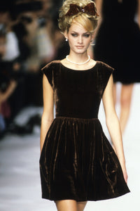 CHANEL 96S Red Velvet Dress 38 40 シャネル スーパーモデルのレッド ベルベット ドレス ワンピース 即発