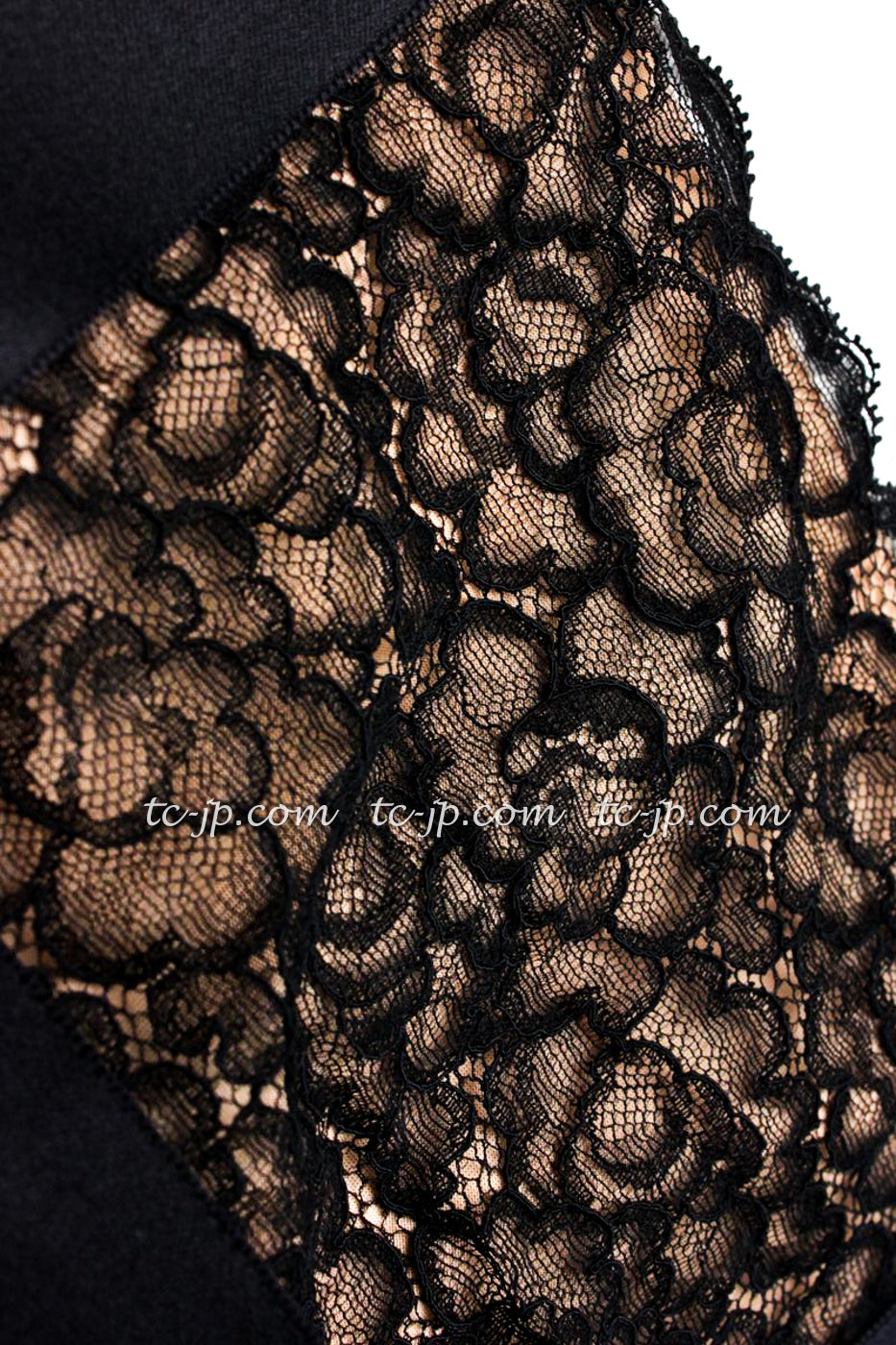 CHANEL 07A Black Lace Velvet Vintage Party Cocktail Dress 38 40 42 シャネル スーパーモデル レース・ブラック・ベルベット ドレス ヴィンテージ・ワンピース 即発