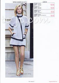 CHANEL 15S Lilic Navy Trimming Cashmere Knit Dress 38 シャネル カシミア・ニット・ワンピース 即発