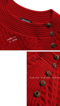 CHANEL 10PF Shanghai Dress Red Black 36 シャネル レッド ブラック・ストレッチ・ニット・ワンピース 即発 - TC JAPAN