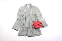 CHANEL 99C light weight silver Navy and white CC button cardigan jacket F40 シャネル ジャケット カーディガン - CHANEL TC JAPAN