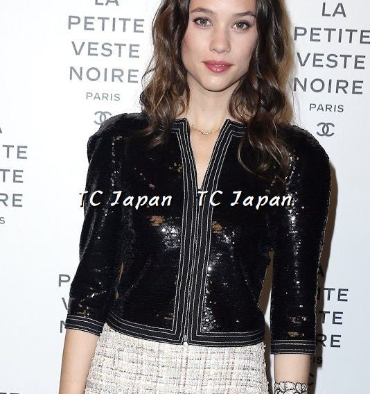 CHANEL 13C Keira Knightley Sequins Black Jacket 34 36 38 シャネル キーラ・ナイトレイ着用 ブラック・スパンコール・ジャケット 即発 - シャネル TC JAPAN