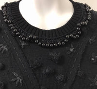 CHANEL 09A Black Beaded Wool Dress 36 シャネル ブラック・ビジュー装飾・ウール・ワンピース 即発