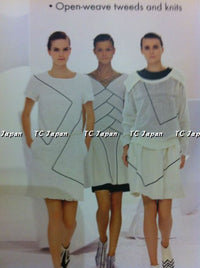 CHANEL 12S White Black Line Short Knit Dress 38 42 シャネル ホワイト・ライン・ワンピース - シャネル TC JAPAN