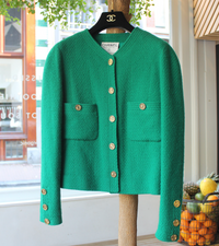 CHANEL 91A Vintage Red Wool Gold CC Button Jacket 42 シャネル ヴィンテージ レッド ウール ゴールド CC ココ ボタン ジャケット 即発