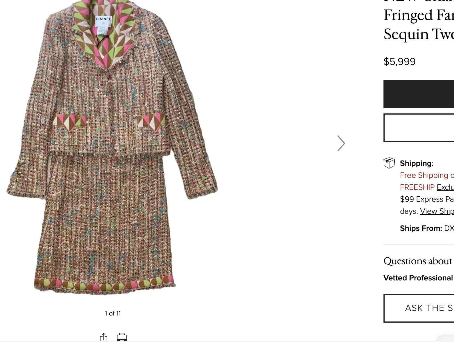 CHANEL 04A Multi Color Lesage Jacket Cashmere Lining Skirt Suit Tops 38 40 シャネル ベージュ・ツイード・ジャケット・スカート・スーツ・トップス 即発 - TC JAPAN
