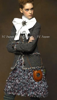 CHANEL 13PF Edinburgh Gray Trim Wool Tweed Jacket 34 36 38 シャネル グレー・トリミング・ウール・ツイード・ジャケット 即発