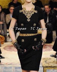CHANEL 11PF Black Wool Dress Jewel Buttons 36 シャネル ブラック・ウール・ワンピース - シャネル TC JAPAN