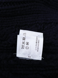 CHANEL 18PF Navy Wool Cashmere Dress Knit Sweater 38 40 42 シャネル ネイビー・ウール・カシミア・ケーブル・ニット・ワンピース・セーター 即発
