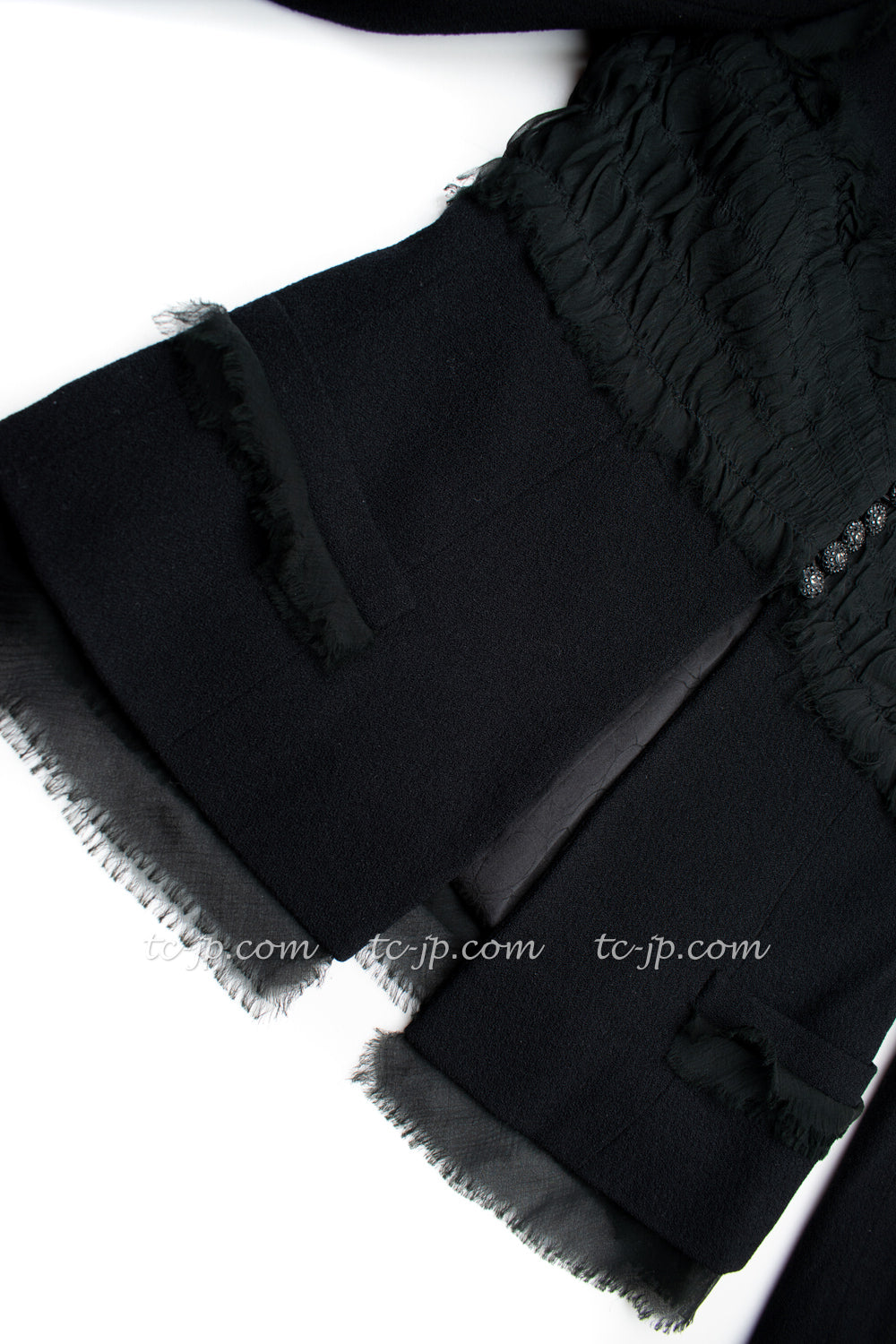 CHANEL 04S Black CC Logo Buttons Wool Jacket Naomi Watts 36 38 シャネル 定番 ブラック ココボタン ウール ジャケット 冠婚葬祭 即発