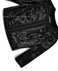 CHANEL 13C Black Sequins Cropped Party Zipper Jacket Keira Knightley 34 36 シャネル ブラック スパンコール クロップド丈 パーディー ジッパー ジャケット キーラ・ナイトレイ 着用 即発