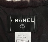 CHANEL 05A Black Charcoal Rabbit Fur trim Jacket Skirt Suit 38 42 シャネル ブラック・チャコール グレー・ラビット ファー ・ジャケット・スカート・スーツ 即発