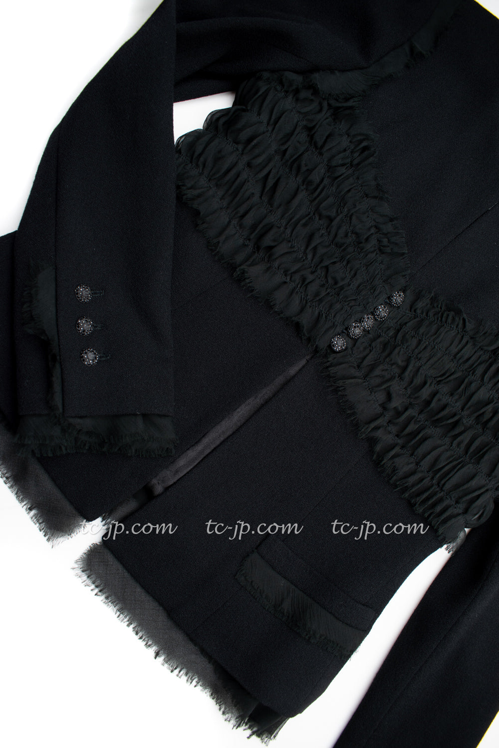 CHANEL 04S Black CC Logo Buttons Wool Jacket Naomi Watts 36 38 シャネル 定番 ブラック ココボタン ウール ジャケット 冠婚葬祭 即発