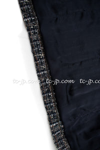 CHANEL 06S Gray Beige CC Logo Tweed Jacket Skirt Suit 34 36 38 シャネル CCロゴ グレー ベージュ ツイード ジャケット スカート スーツ 即発