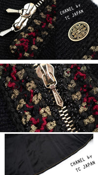 CHANEL 10PF Black Wool Zip Pocket Jacket 38 シャネル ブラック・ウール・ジッパー・ジャケット 即発