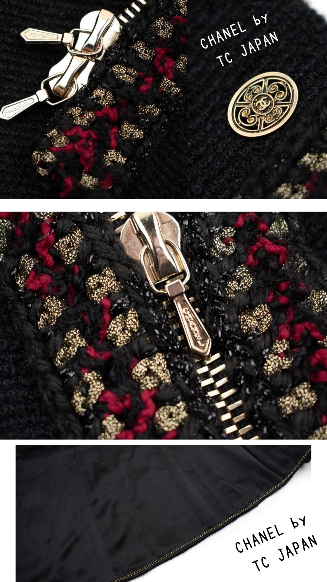 CHANEL 10PF Black Wool Zip Pocket Jacket 38 シャネル ブラック・ウール・ジッパー・ジャケット 即発