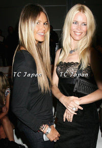 CHANEL07A Claudia supermodel Black lace velvet Dress 36 シャネル レース・ワンピース - シャネル TC JAPAN