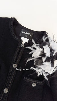CHANEL 08A Little Black Jacket Tweed Wool 34 36 シャネル リトル ブラック ジャケット ツイード ウール 即発