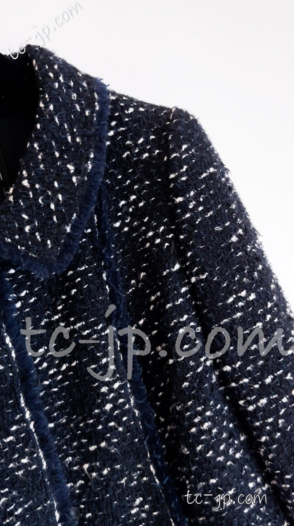CHANEL 04A Navy Black Tweed Jacket 40 シャネル ネイビー・ブラック・ツイード・ジャケット 即発