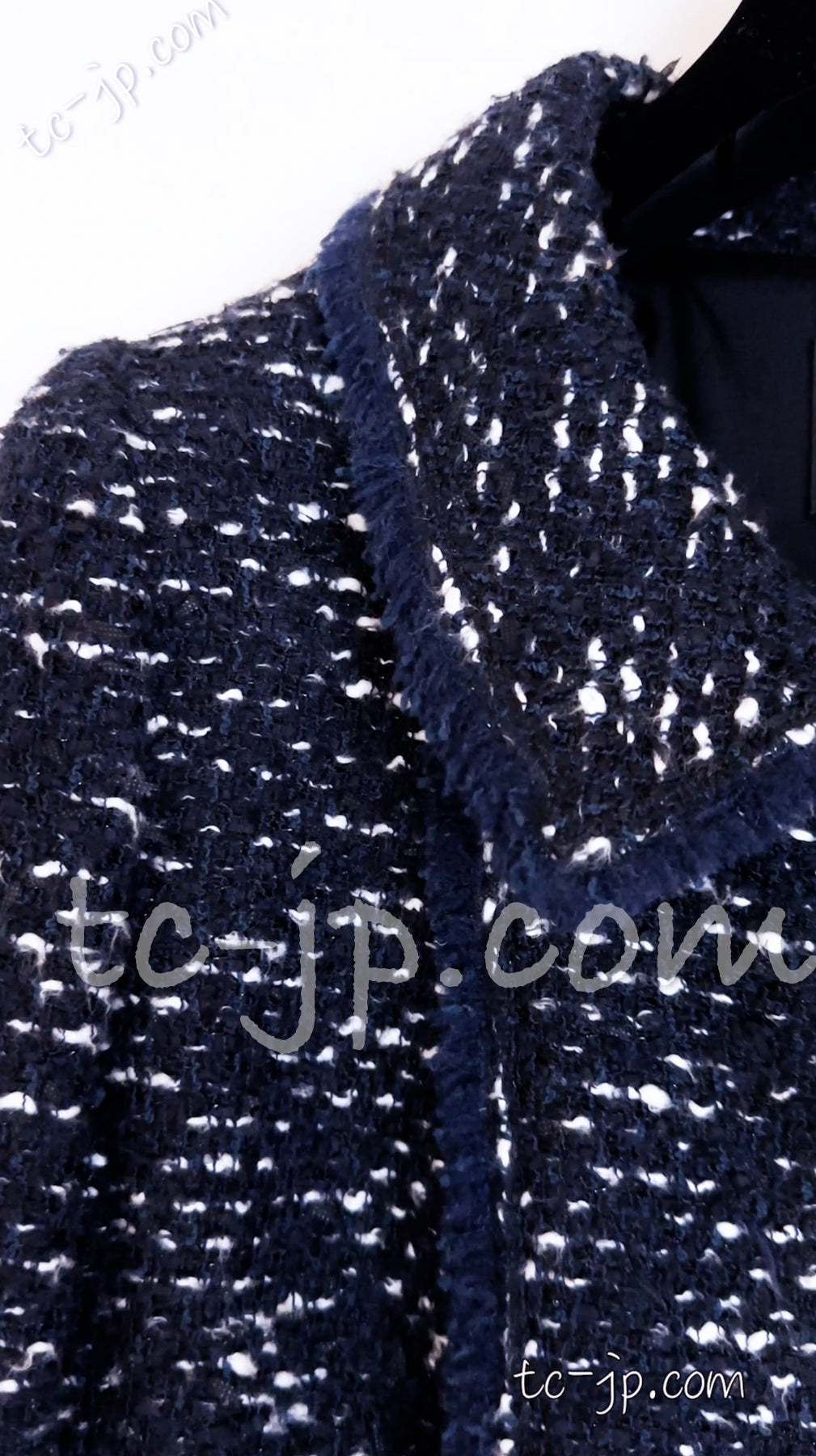 CHANEL 04A Navy Black Tweed Jacket 40 シャネル ネイビー・ブラック・ツイード・ジャケット 即発